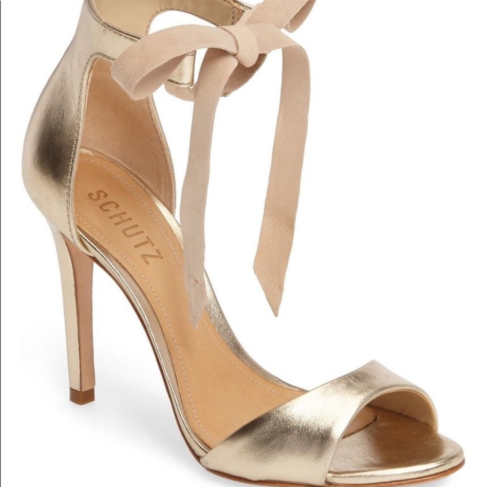 Schutz metallic heels